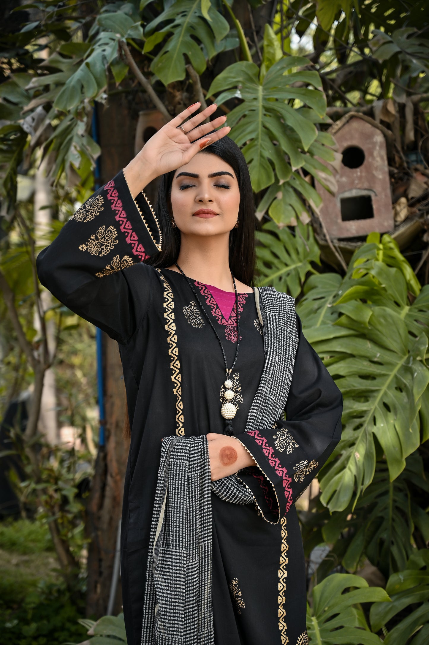3pcs Black Block Printed - Perfect Stitches By Maryam