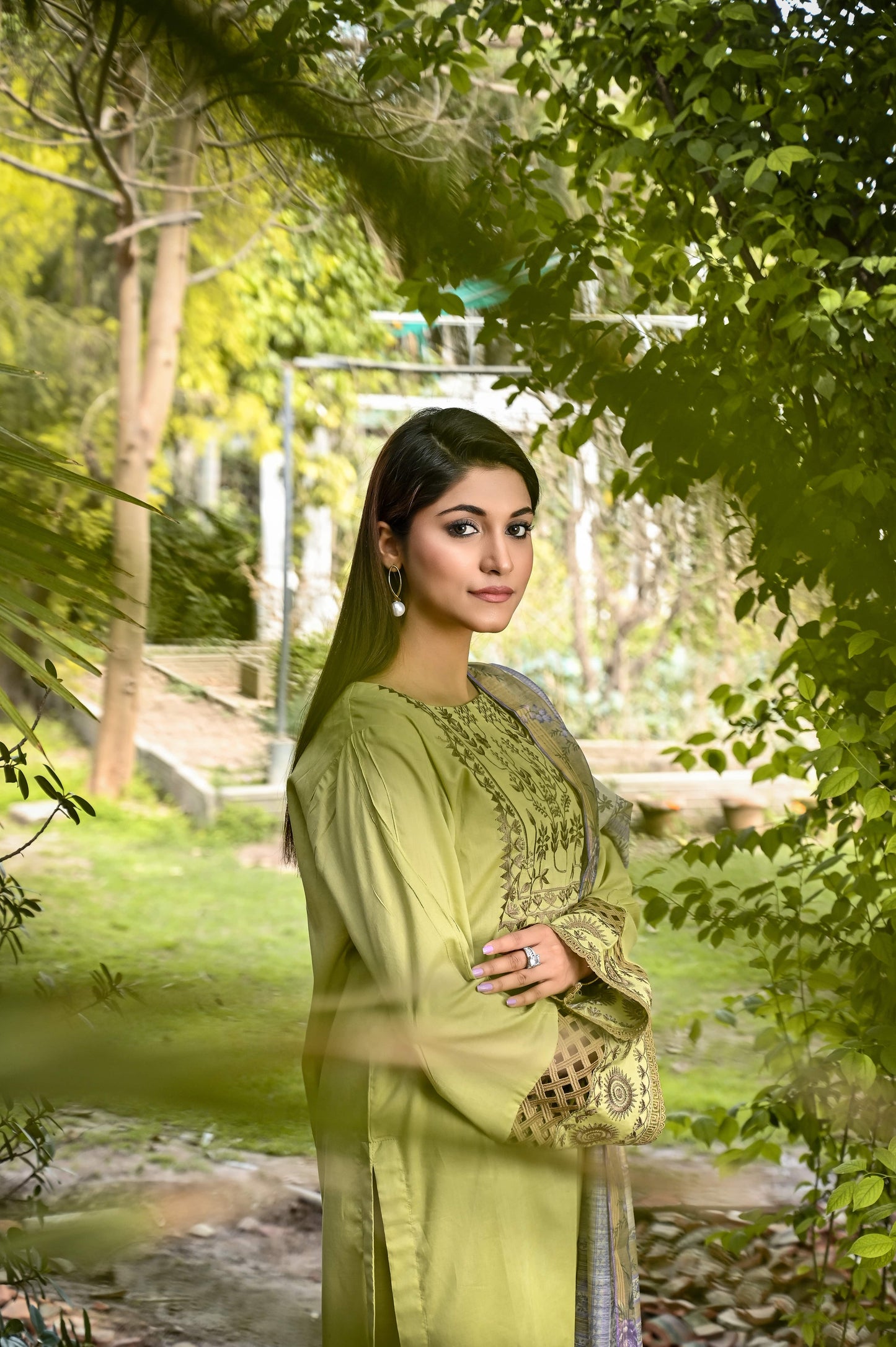 3pcs Green Embroidred - Perfect Stitches By Maryam