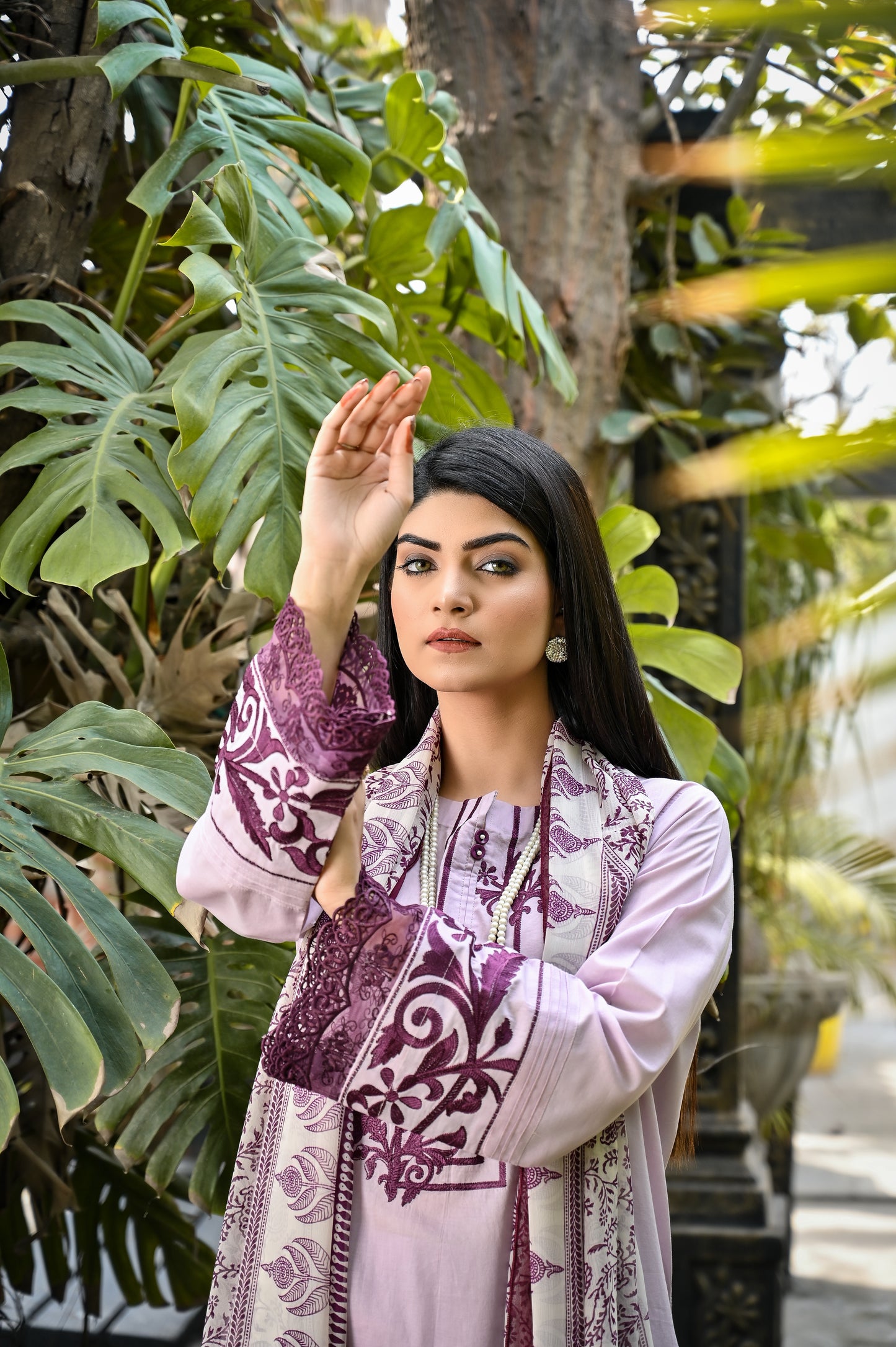 3Pcs Purple Embroidred - Perfect Stitches By Maryam