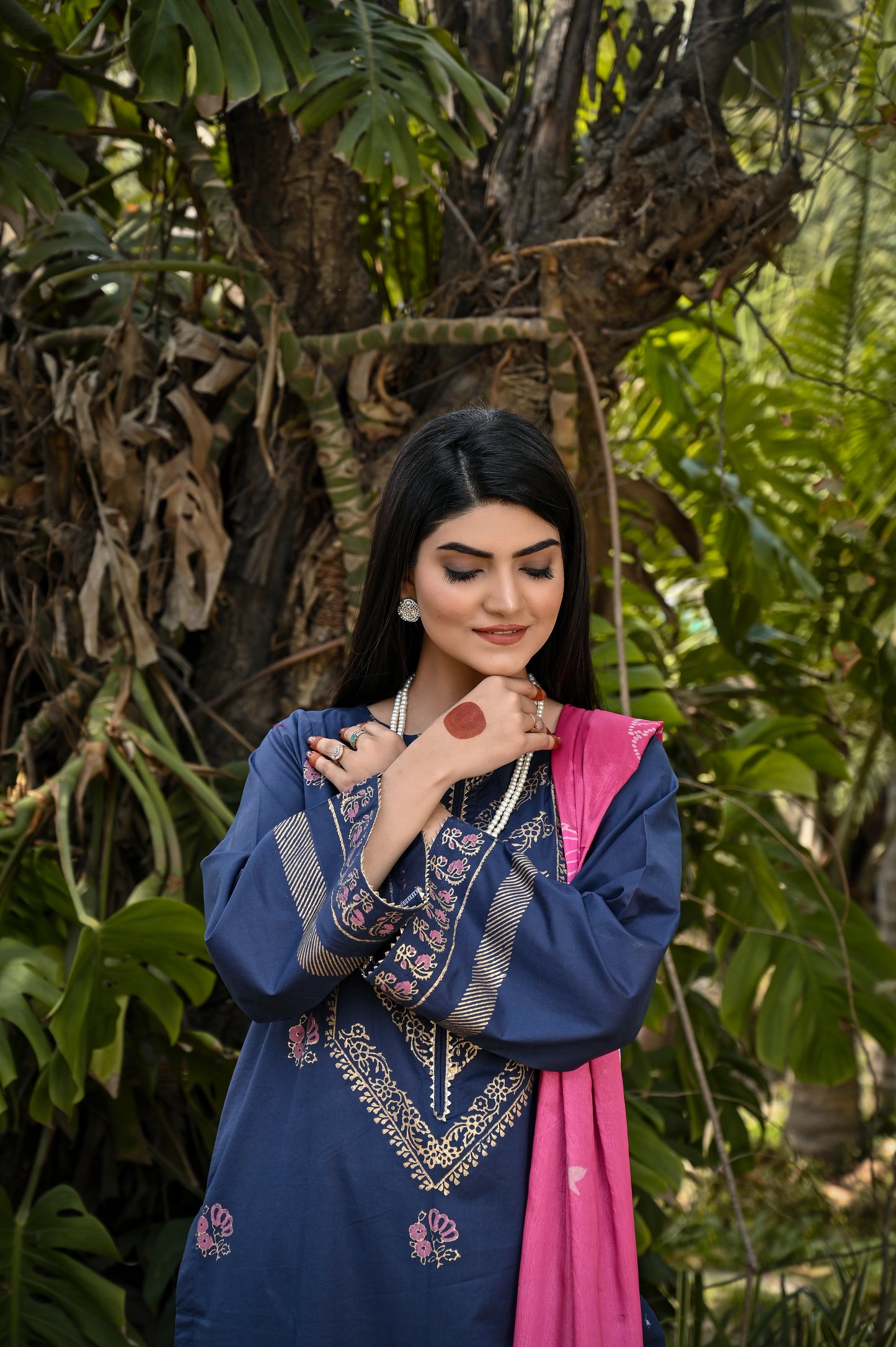 2Pcs Blue Block Printed - Perfect Stitches By Maryam