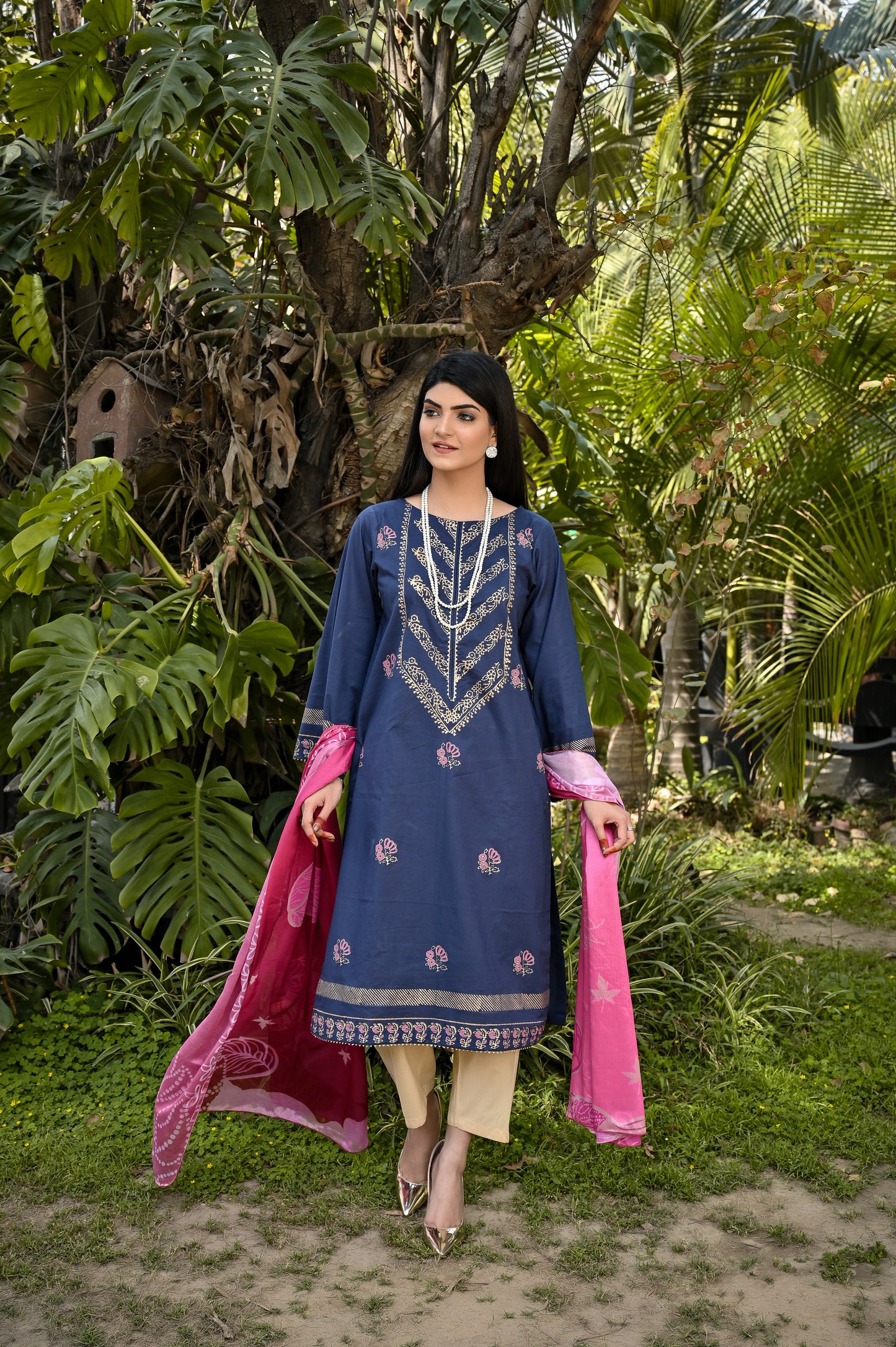 2Pcs Blue Block Printed - Perfect Stitches By Maryam