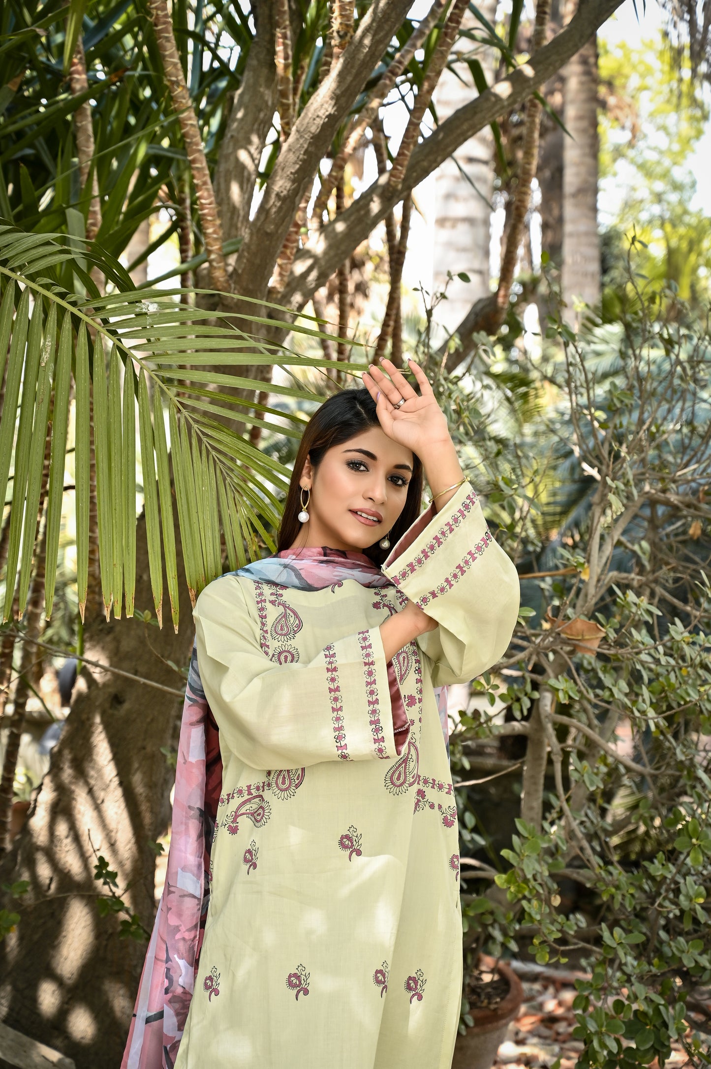 3Pcs Mint Green Block Printed - Perfect Stitches By Maryam