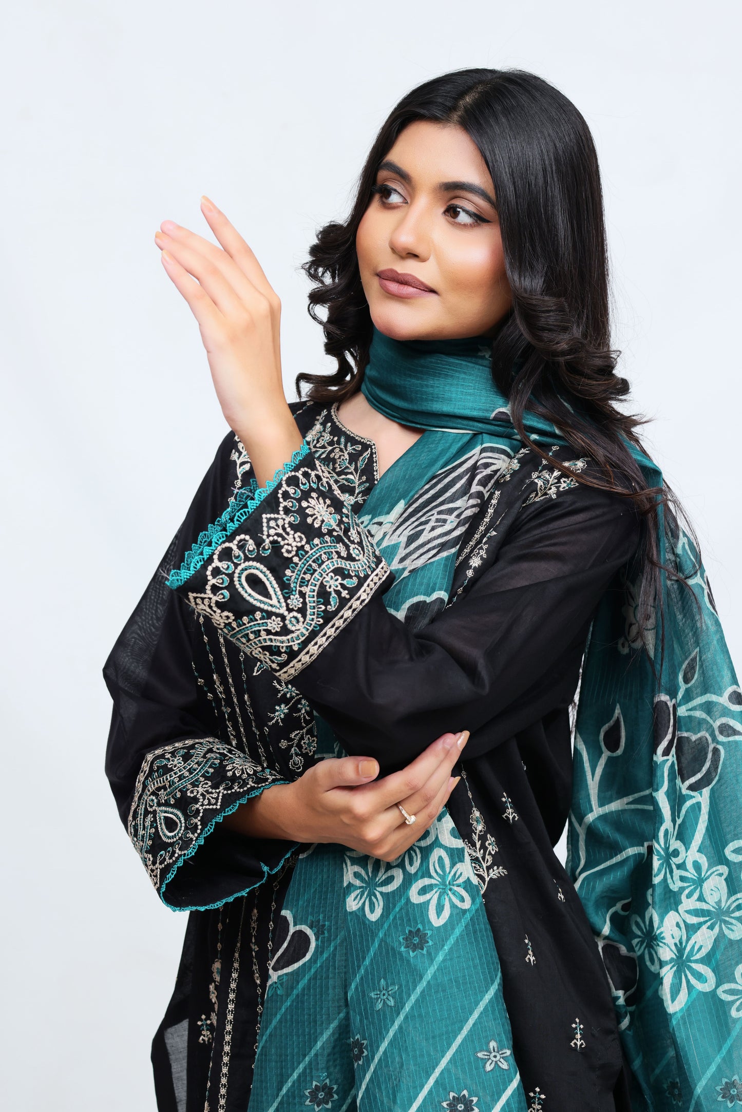 Black & Zink Lawn Embroidered - Perfect Stitches By Maryam