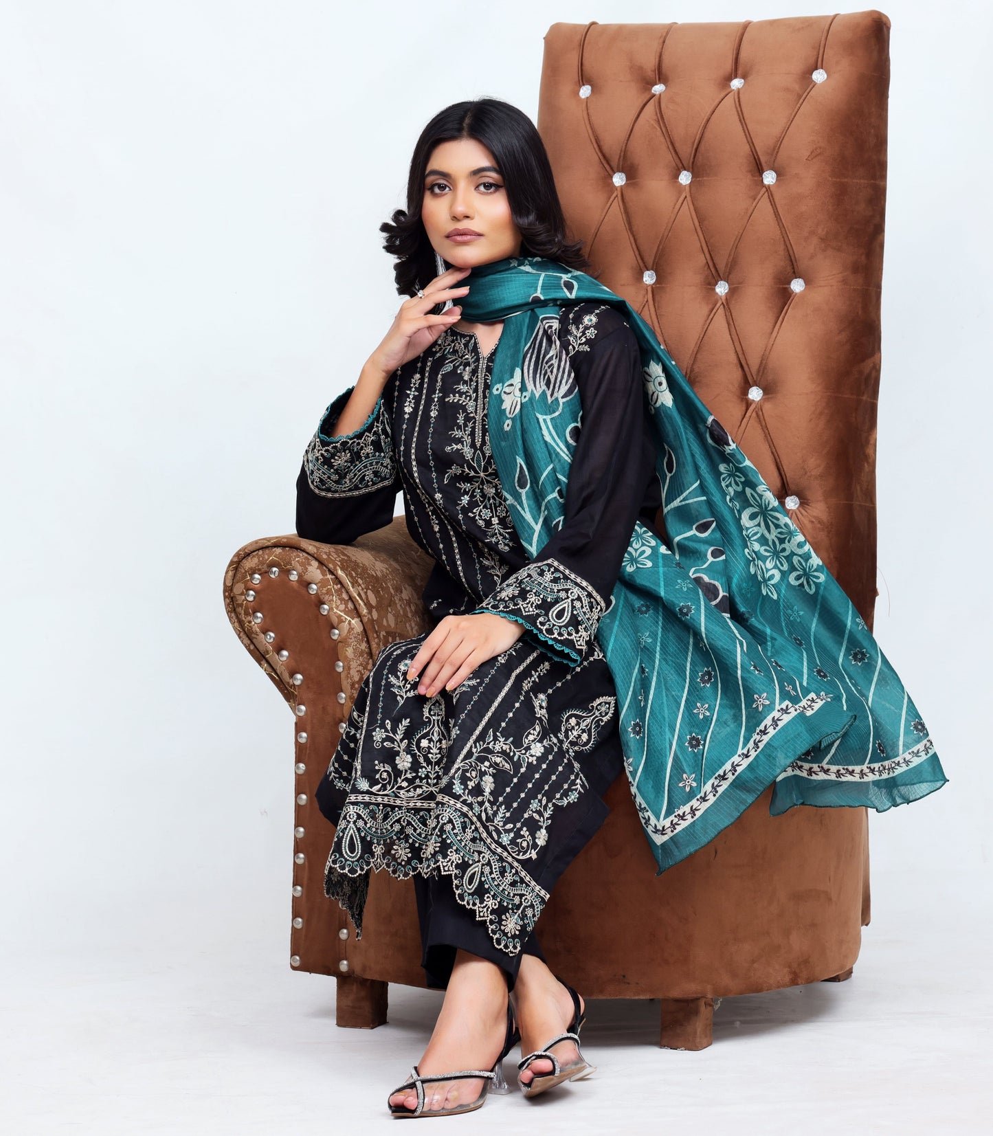 Black & Zink Lawn Embroidered - Perfect Stitches By Maryam