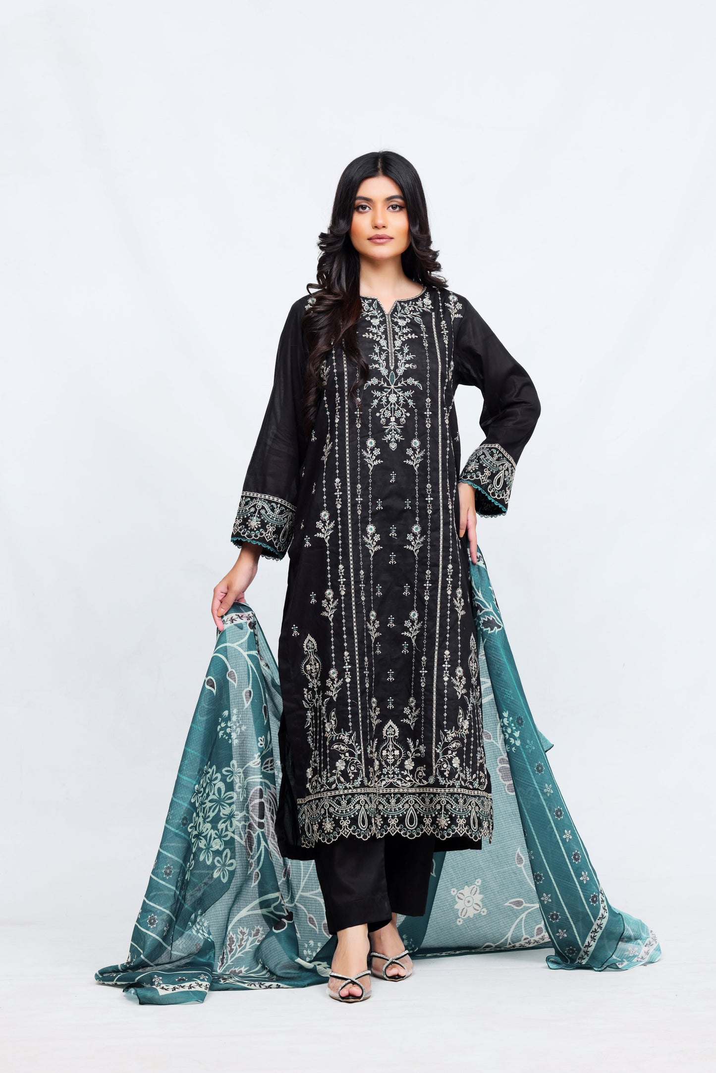 Black & Zink Lawn Embroidered - Perfect Stitches By Maryam