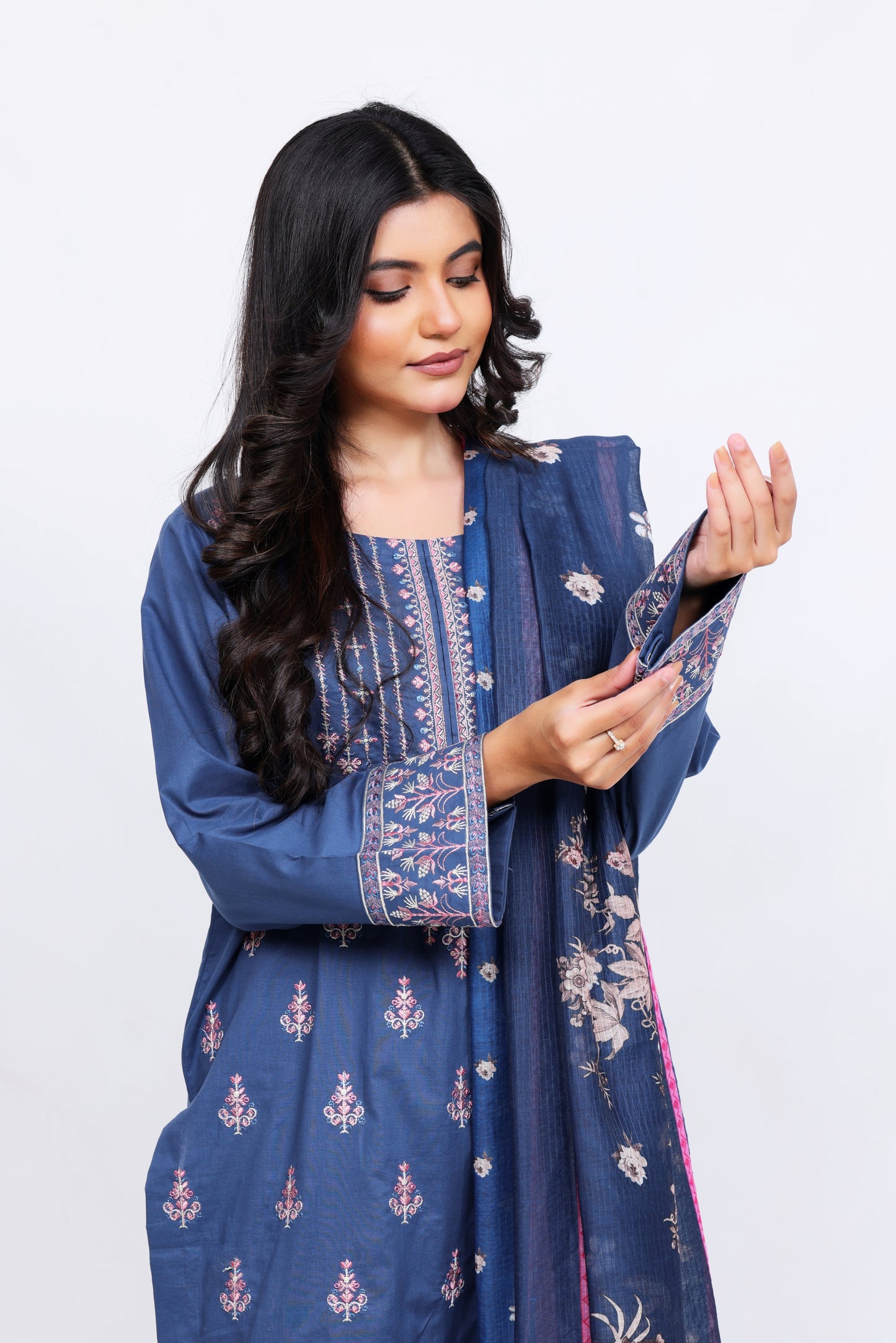 Blue Lawn Embroidred - Perfect Stitches By Maryam