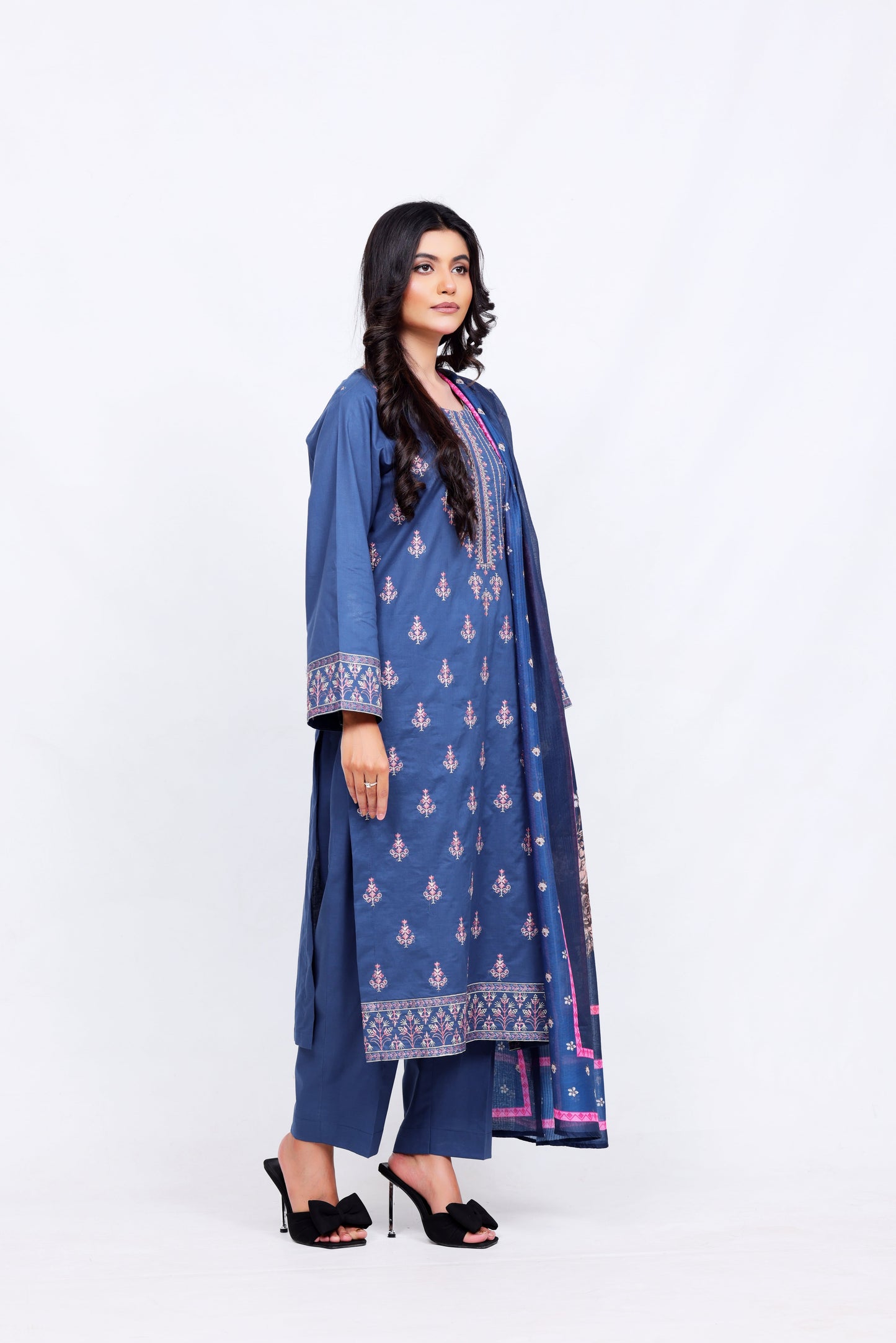 Blue Lawn Embroidred - Perfect Stitches By Maryam