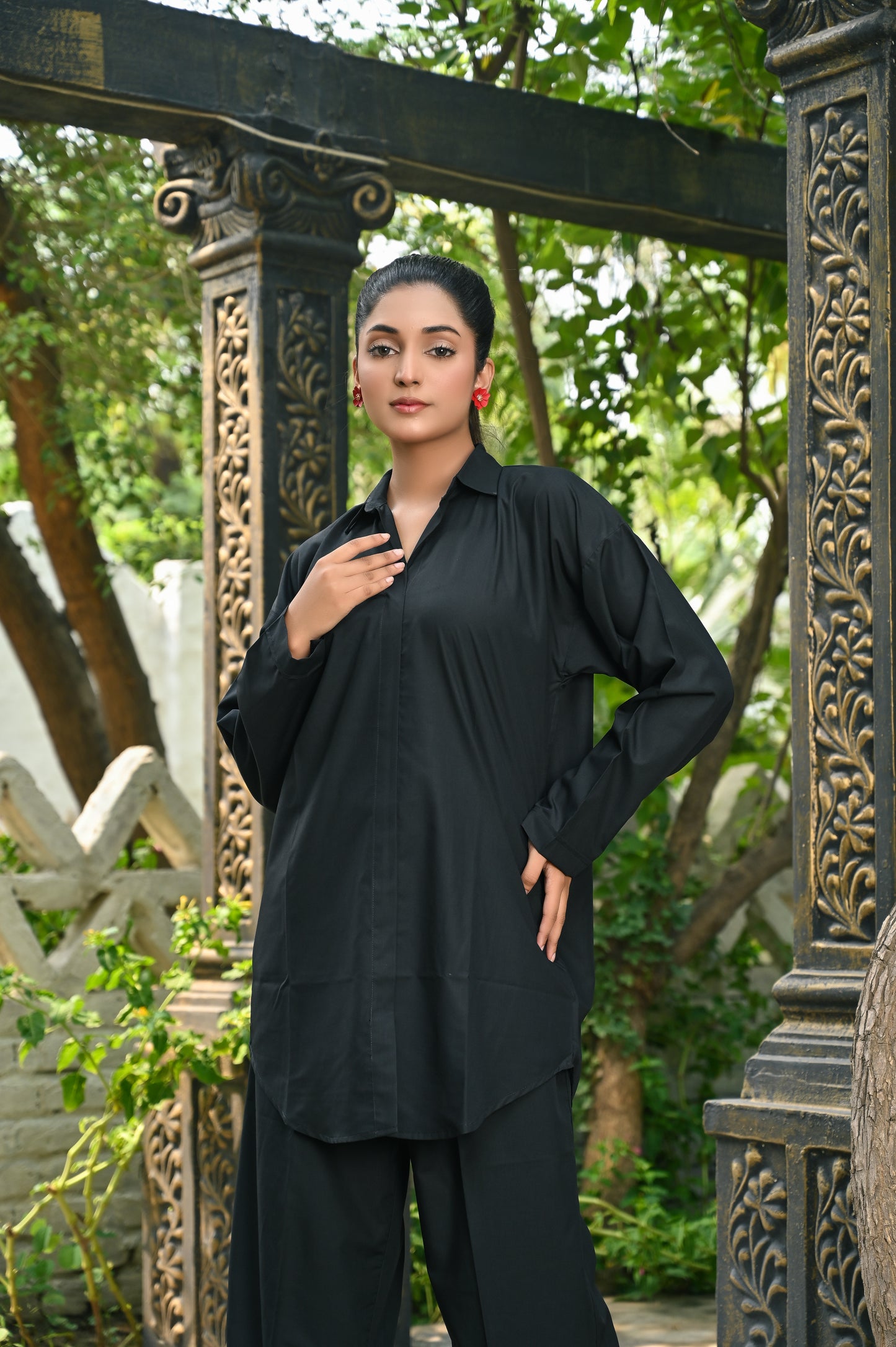 2-Piece Plain Black Co-Ord Set – Perfect Stitches By Maryam