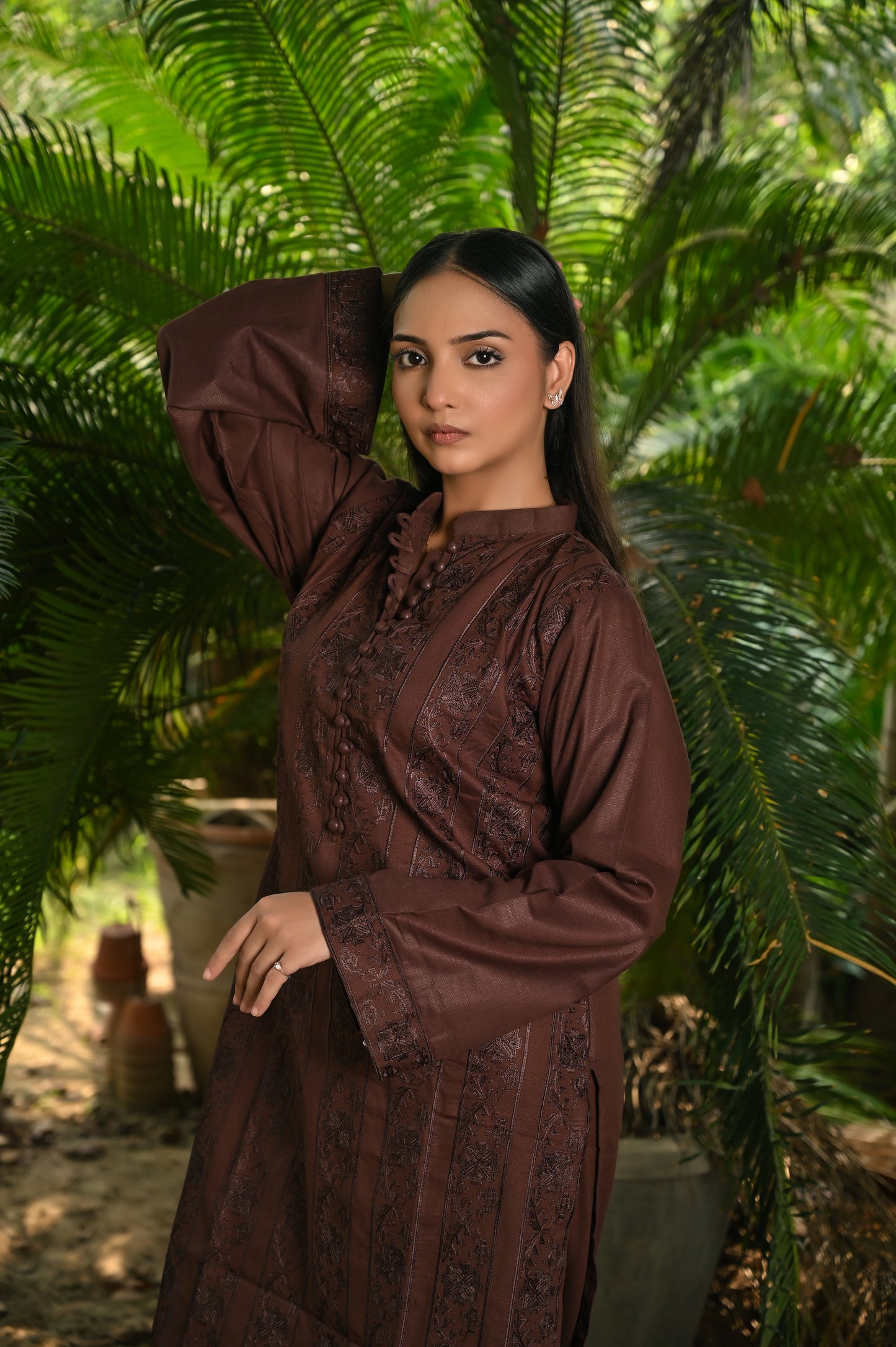 Maroon Khaddar Embroidery 2Pc
