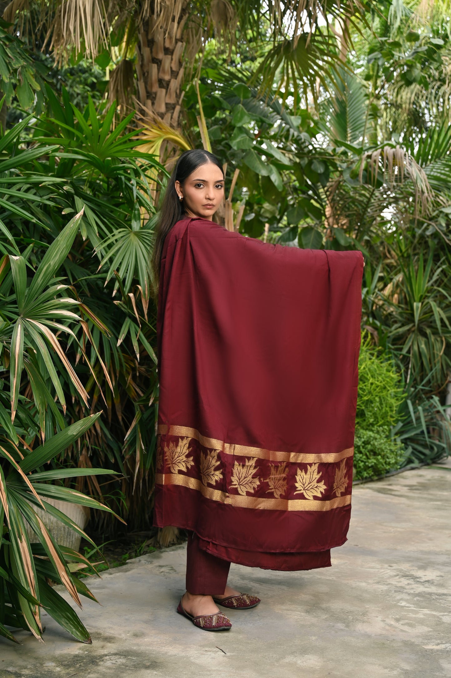 Maroon Khaddar Embroidered 2Pc