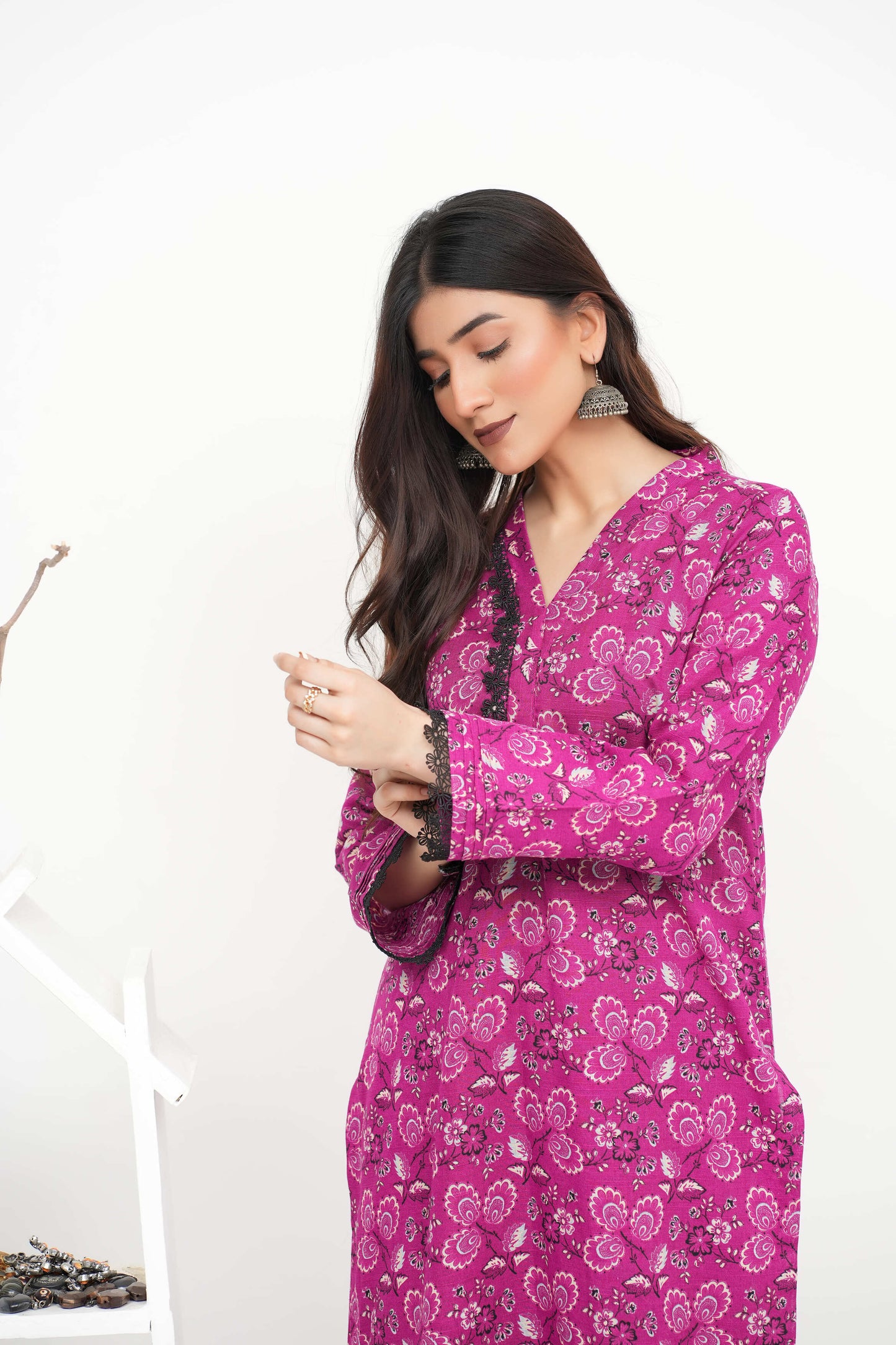 Pink Printed Khaddar 2PC